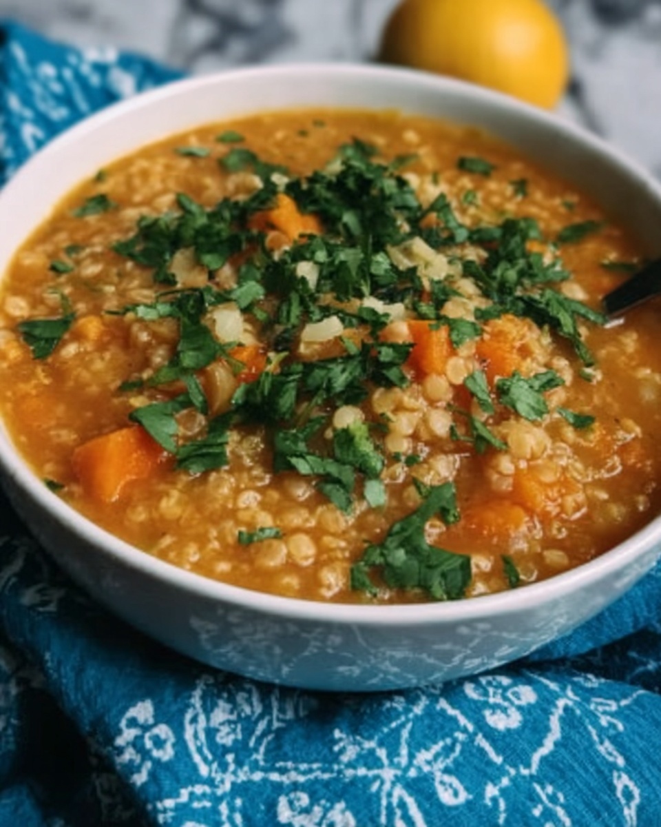 Lentil and Bulgur Soup with Lemon and Parsley Recipe - Recipe Image