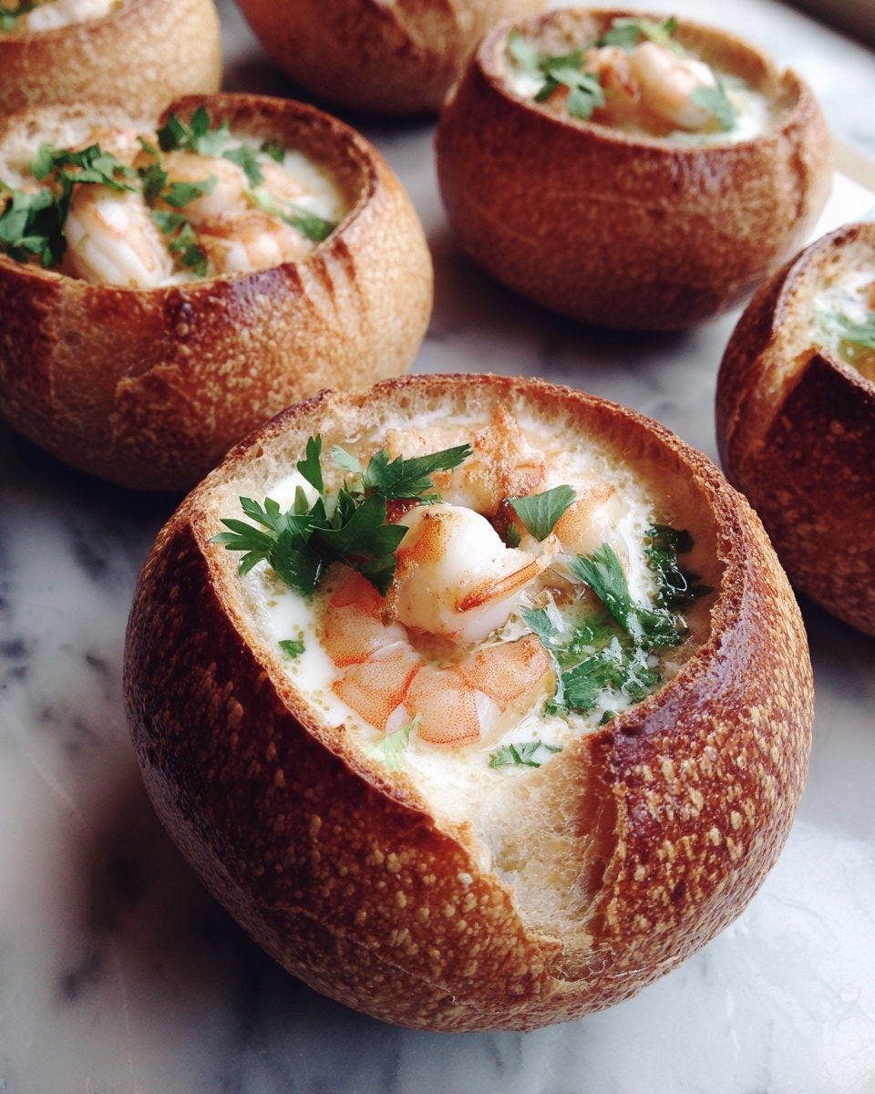 Stuffed Seafood Bread Bowl Recipe - Recipe Image