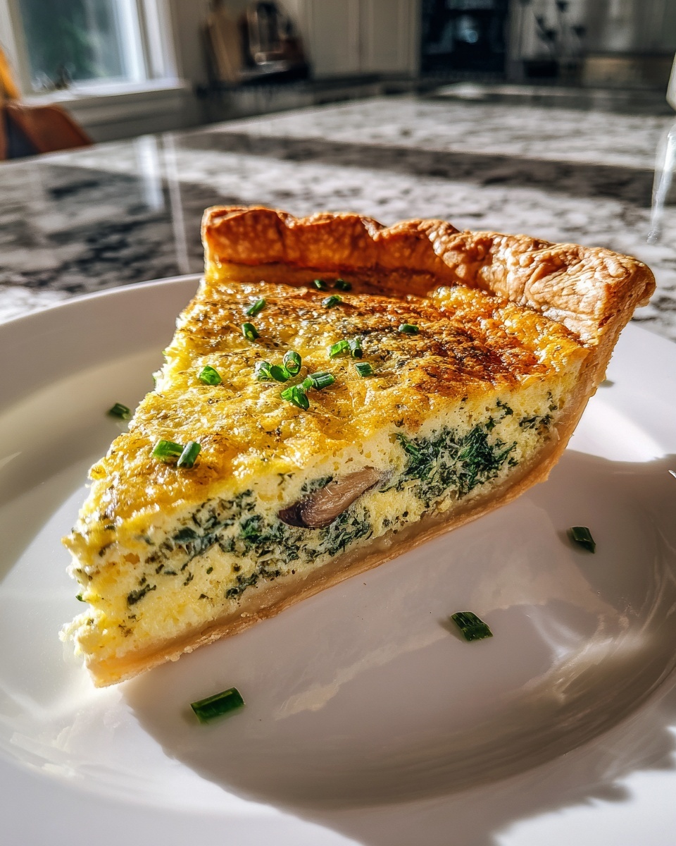 Spinach & Mushroom Quiche Recipe - Recipe Image