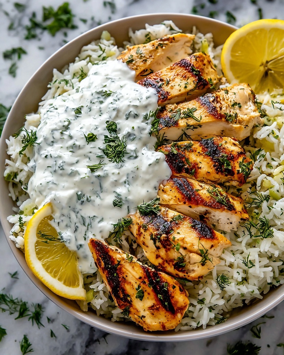 Dump and Bake Chicken Tzatziki with Rice Recipe - Recipe Image