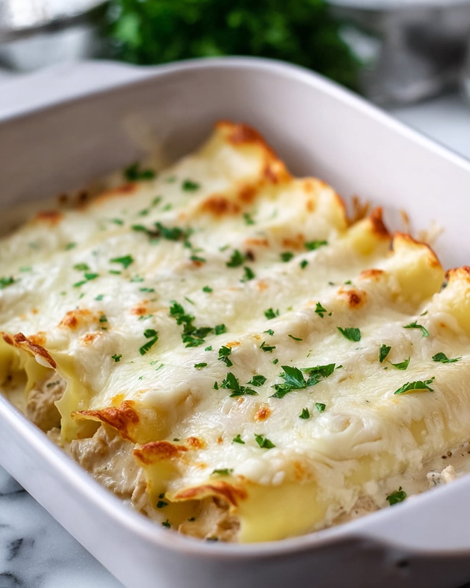Chicken Alfredo Lasagna Rolls Recipe - Recipe Image