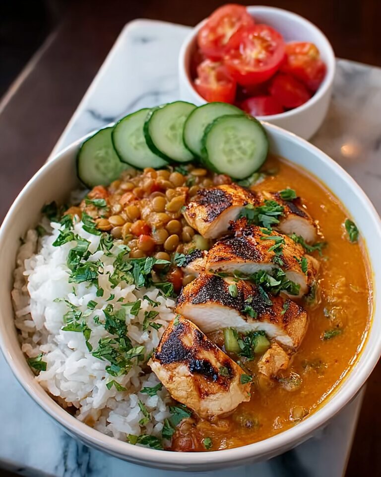 Coconut Chicken Rice Bowl with Fresh Vegetables and Lime Cilantro Dressing Recipe