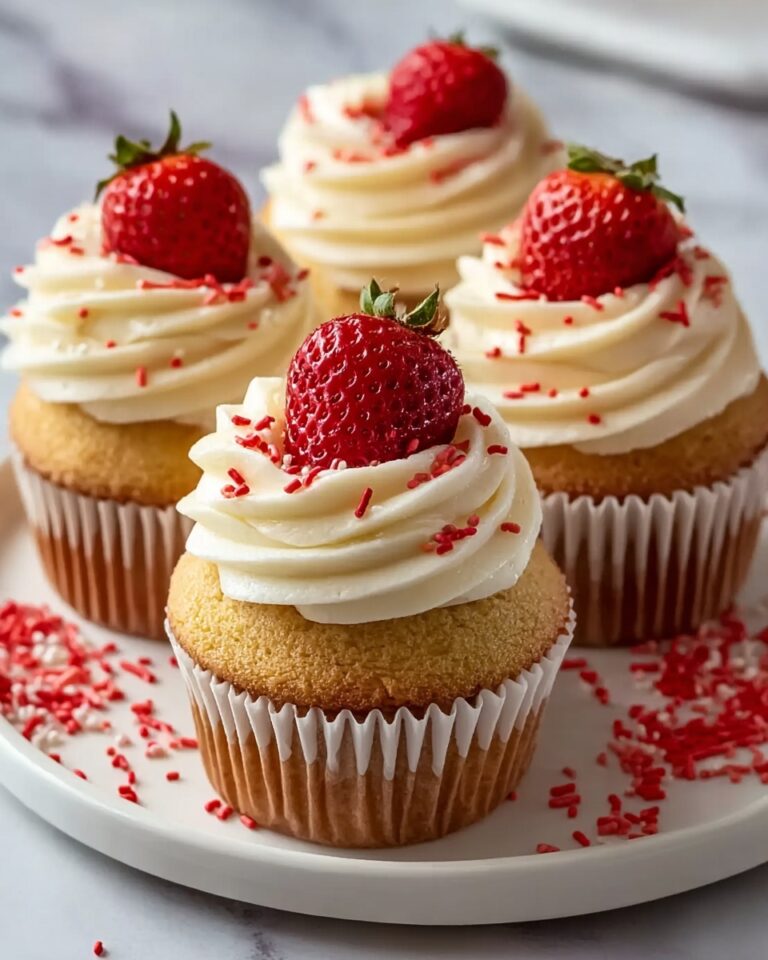 Sweet White Chocolate Strawberry Cupcakes Recipe