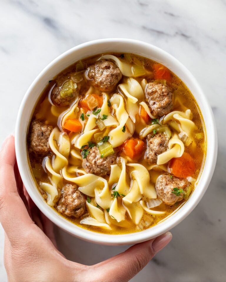 Hearty Beef Noodle Soup with Vegetables and Mushrooms Recipe