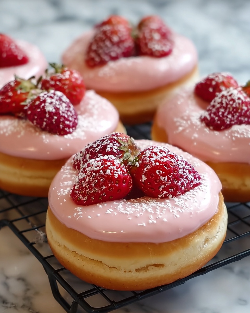 Strawberry Glazed Donuts Recipe - Recipe Image