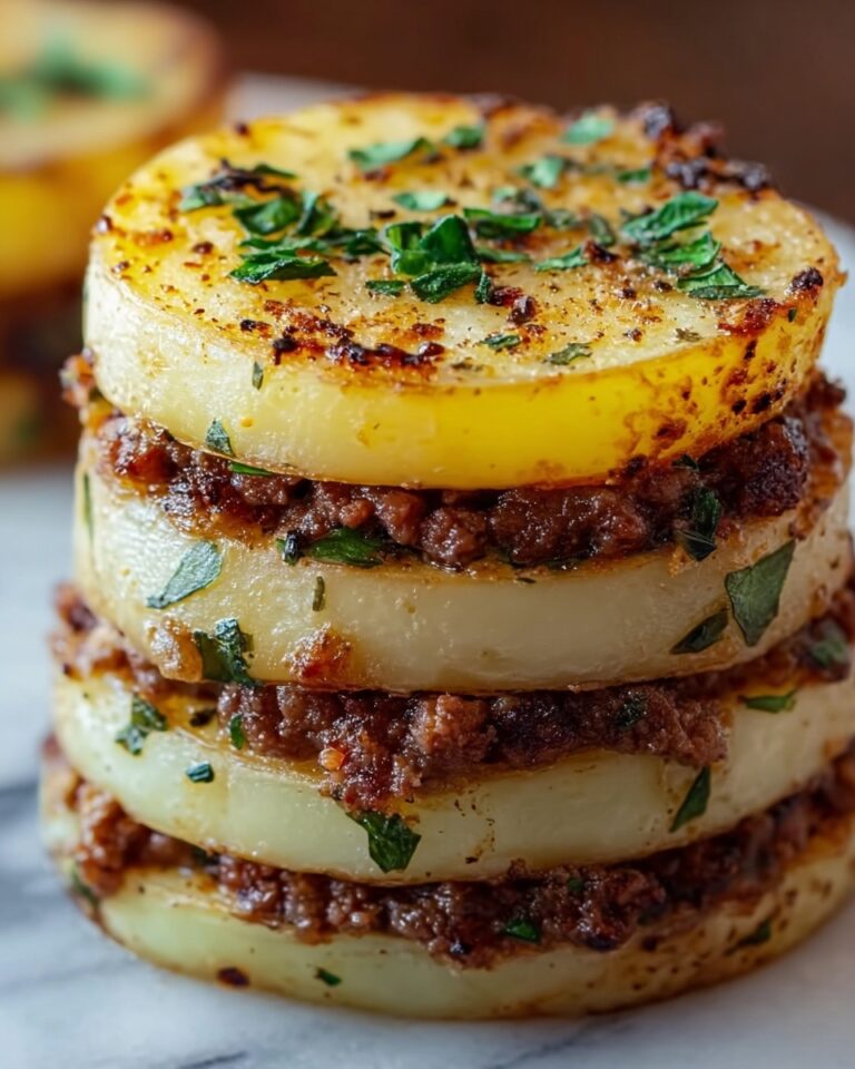 Cheesy Stuffed Potato Stacks with Ground Beef and Spinach Recipe