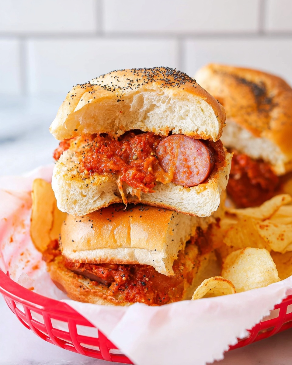 Chili Cheese Dog Sliders Recipe - Recipe Image