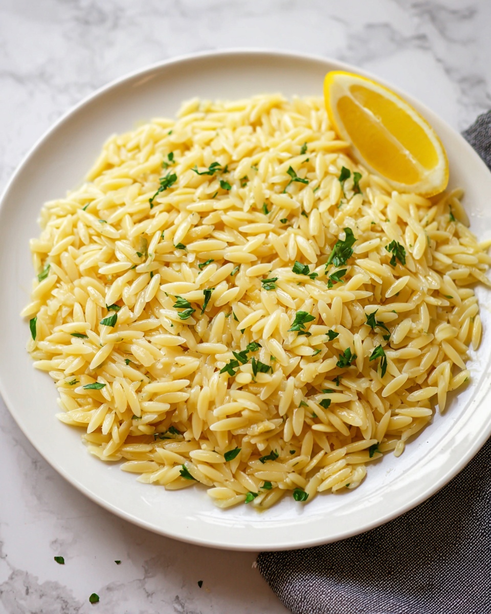Lemon Orzo Pasta with Parmesan and Fresh Herbs Recipe - Recipe Image