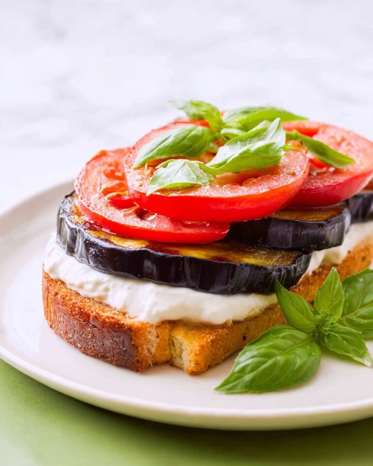 Open-Faced Eggplant and Tomato Sandwiches Recipe