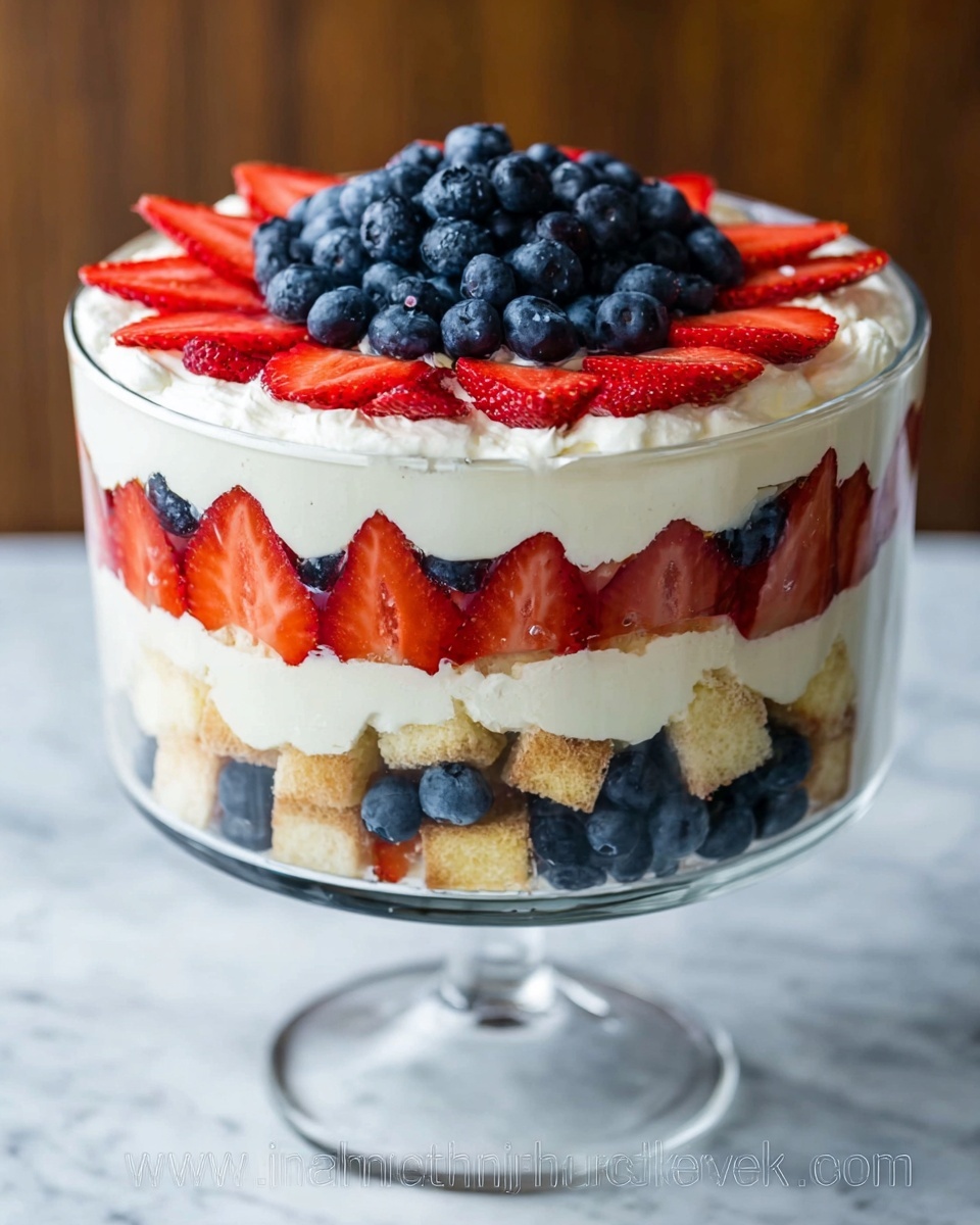 No-Bake Strawberry Blueberry Trifle Recipe - Recipe Image