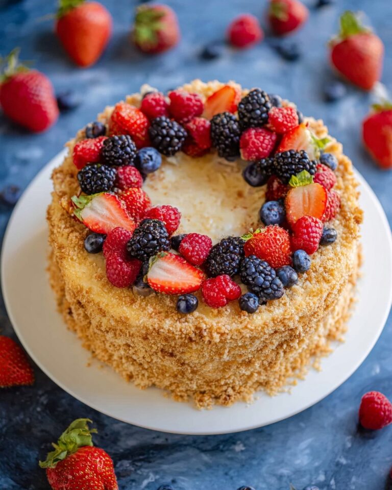 No-Bake Napoleon Cake with Berries Recipe