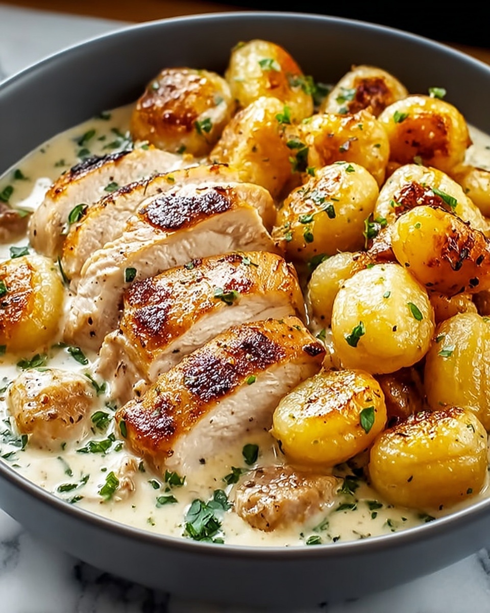 Creamy Asiago Chicken and Gnocchi Recipe - Recipe Image