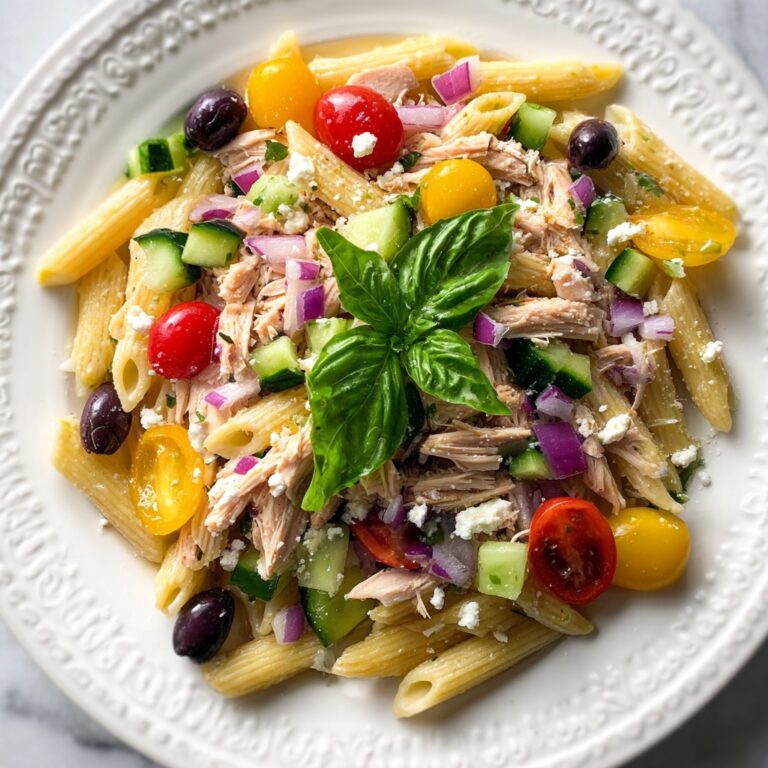 Chicken Pasta Salad with Cherry Tomatoes, Feta, and Basil Recipe