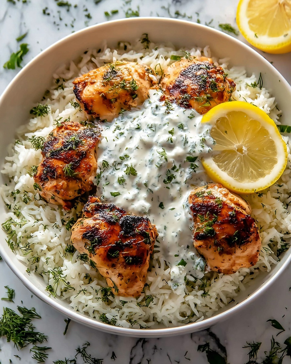 Dump and Bake Chicken Tzatziki with Rice Recipe - Recipe Image