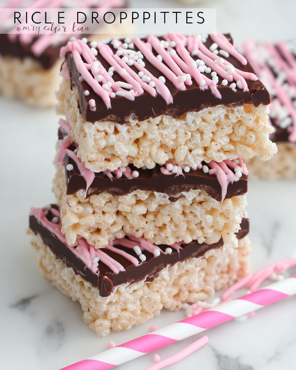 Chocolate Dipped Rice Krispie Treat Pops with Colorful Sprinkles Recipe - Recipe Image