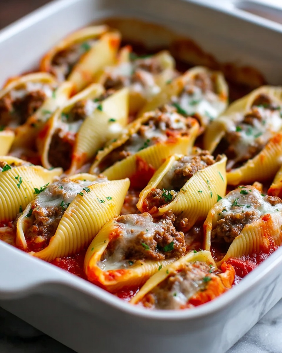 Beef-Stuffed Shells with Creamy Ricotta Filling Recipe - Recipe Image