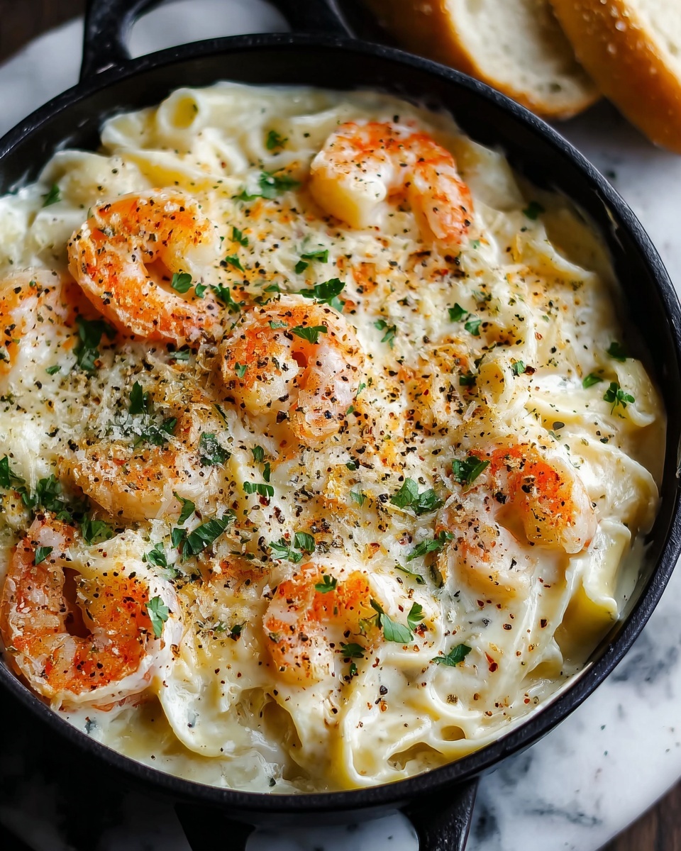 Luxurious Salmon and Shrimp Alfredo Pasta Recipe - Recipe Image