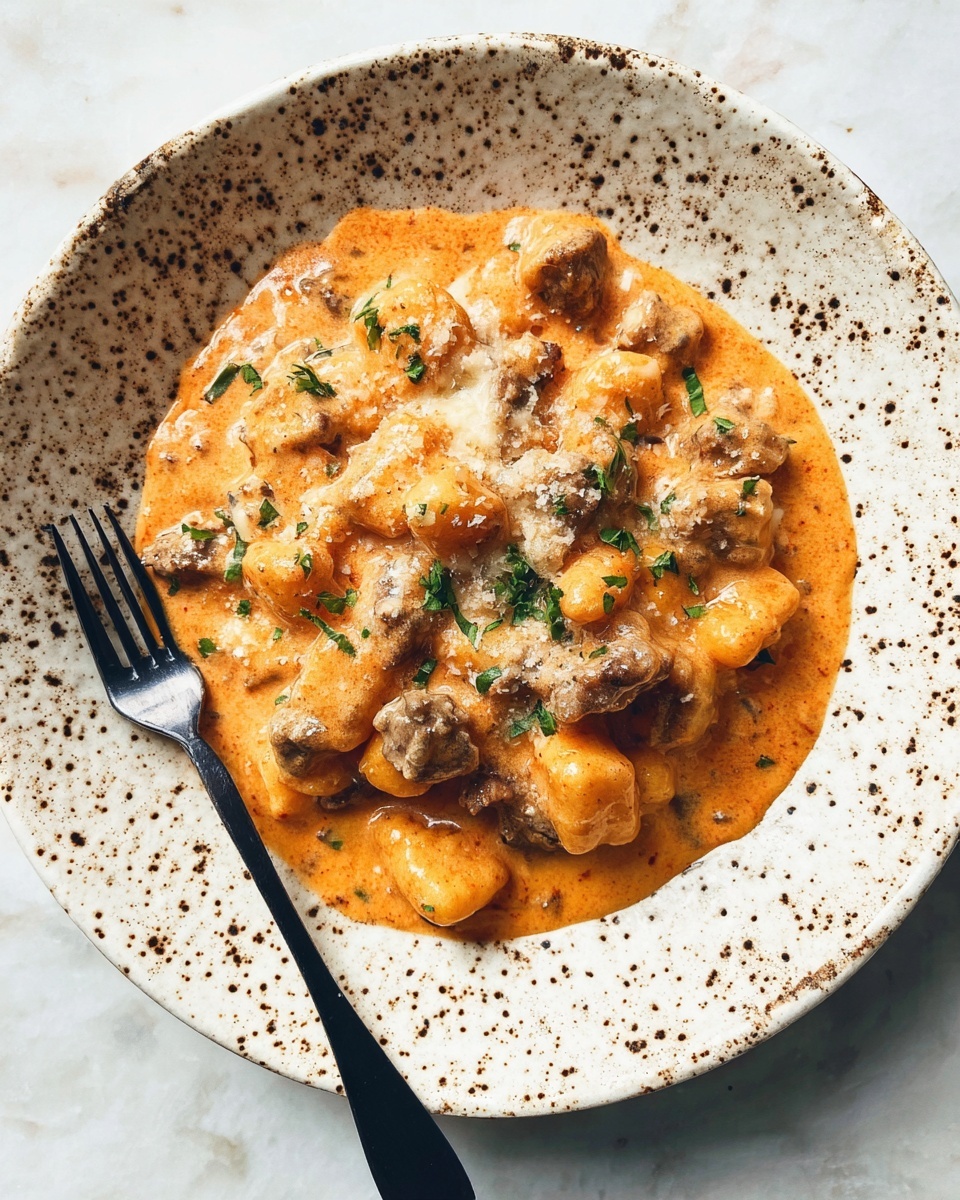 Cheesy Bratwurst Gnocchi Recipe - Recipe Image