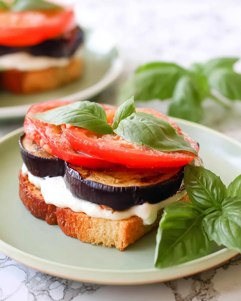 Open-Faced Eggplant and Tomato Sandwiches Recipe - Recipe Image