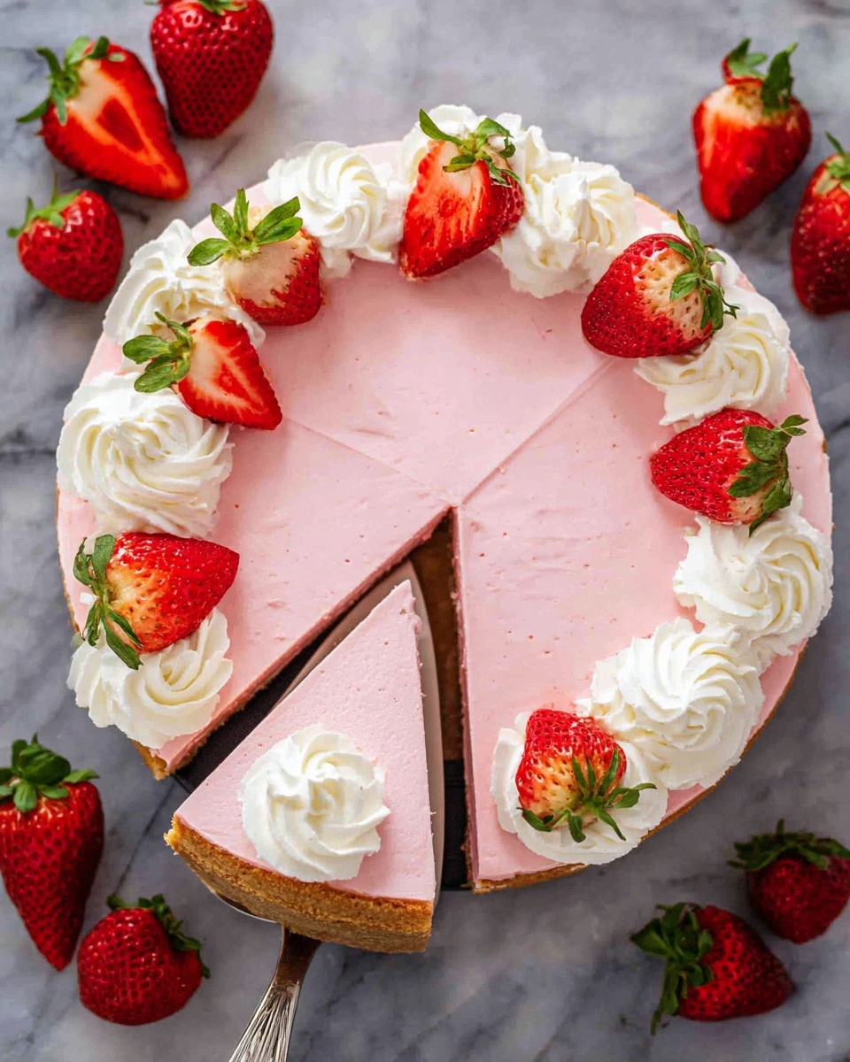No-Bake Strawberry Cheesecake Recipe - Recipe Image