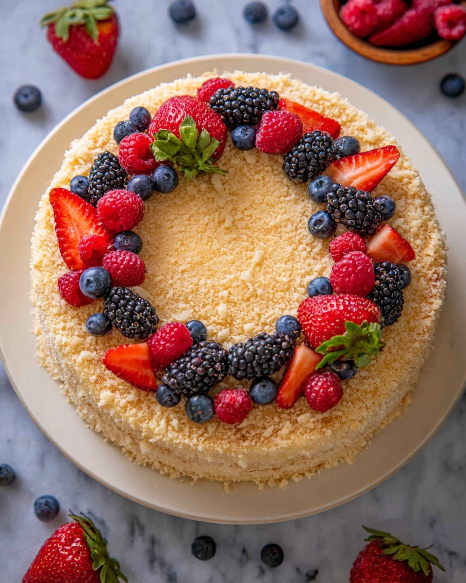 No-Bake Napoleon Cake with Berries Recipe - Recipe Image