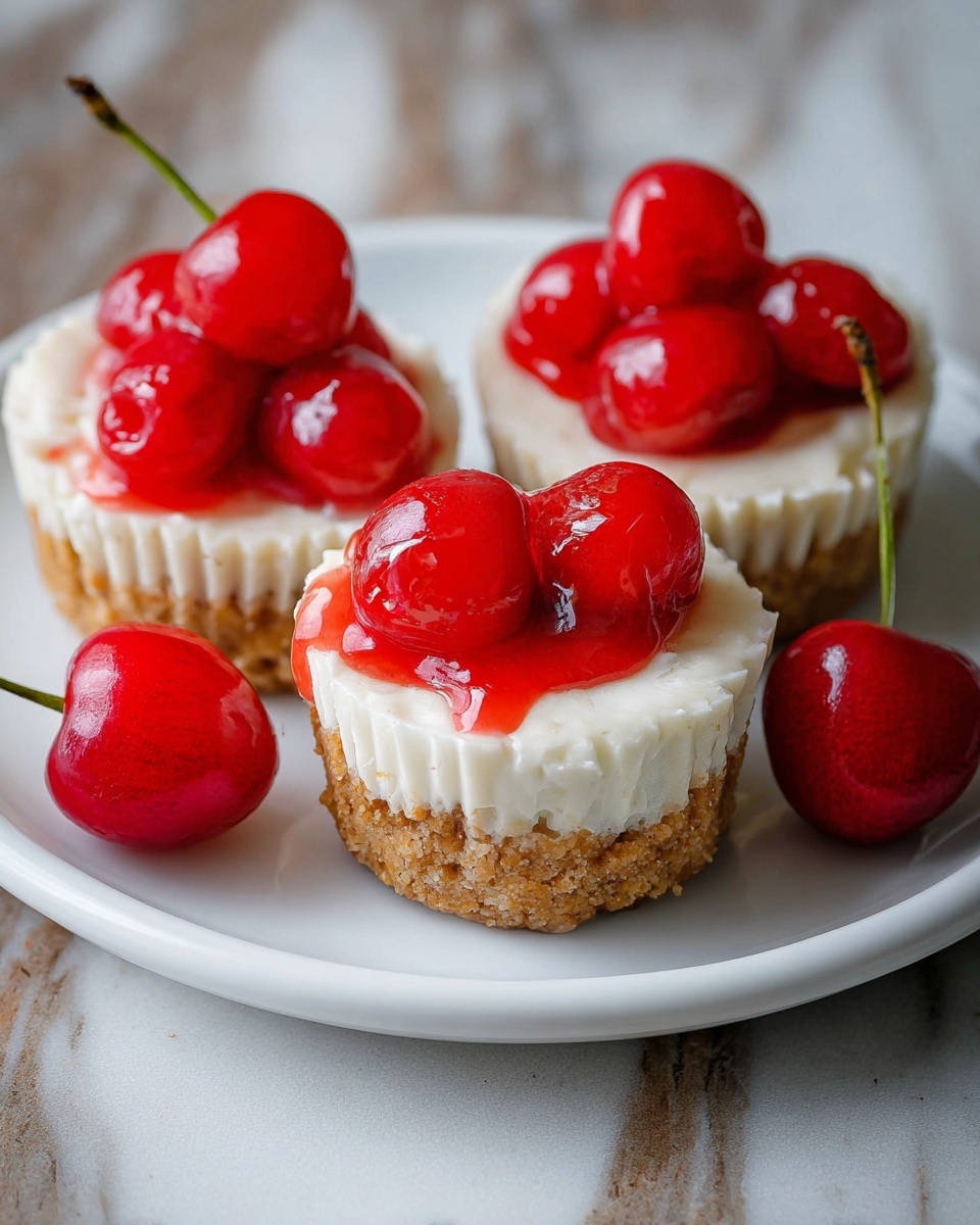No Bake Mini Cheesecakes with Cherry Topping Recipe - Recipe Image