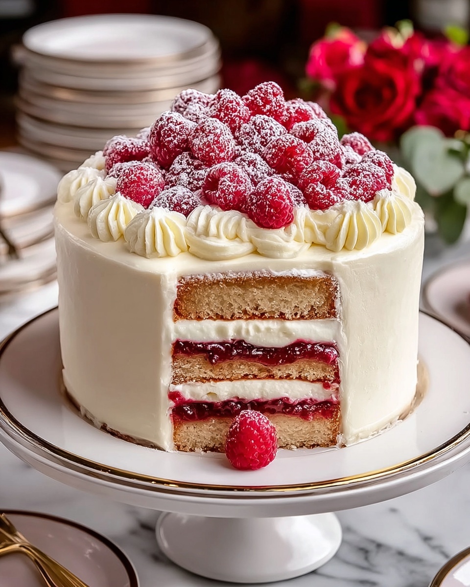 Heavenly White Chocolate Raspberry Dream Cake Recipe - Recipe Image