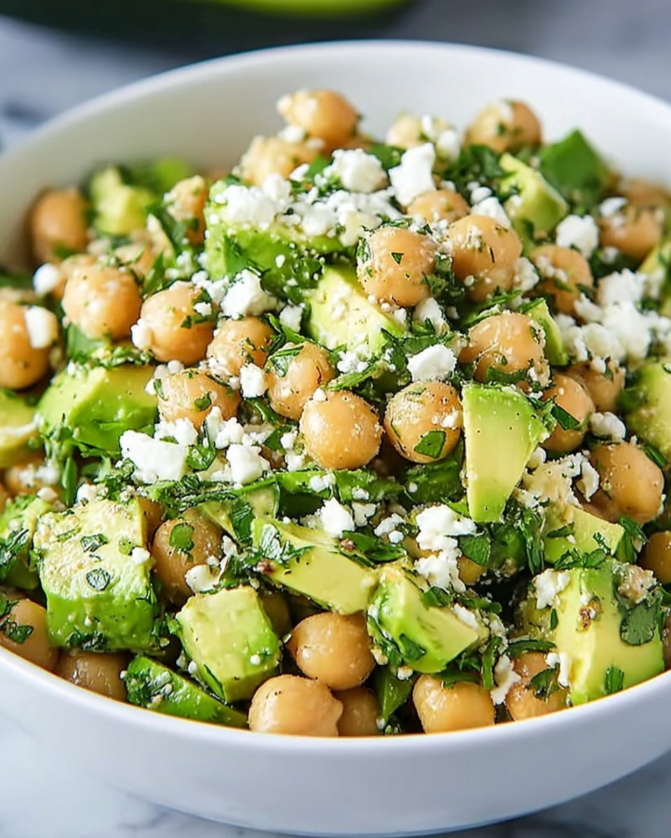 Easy Chickpea Feta Avocado Salad Recipe - Recipe Image