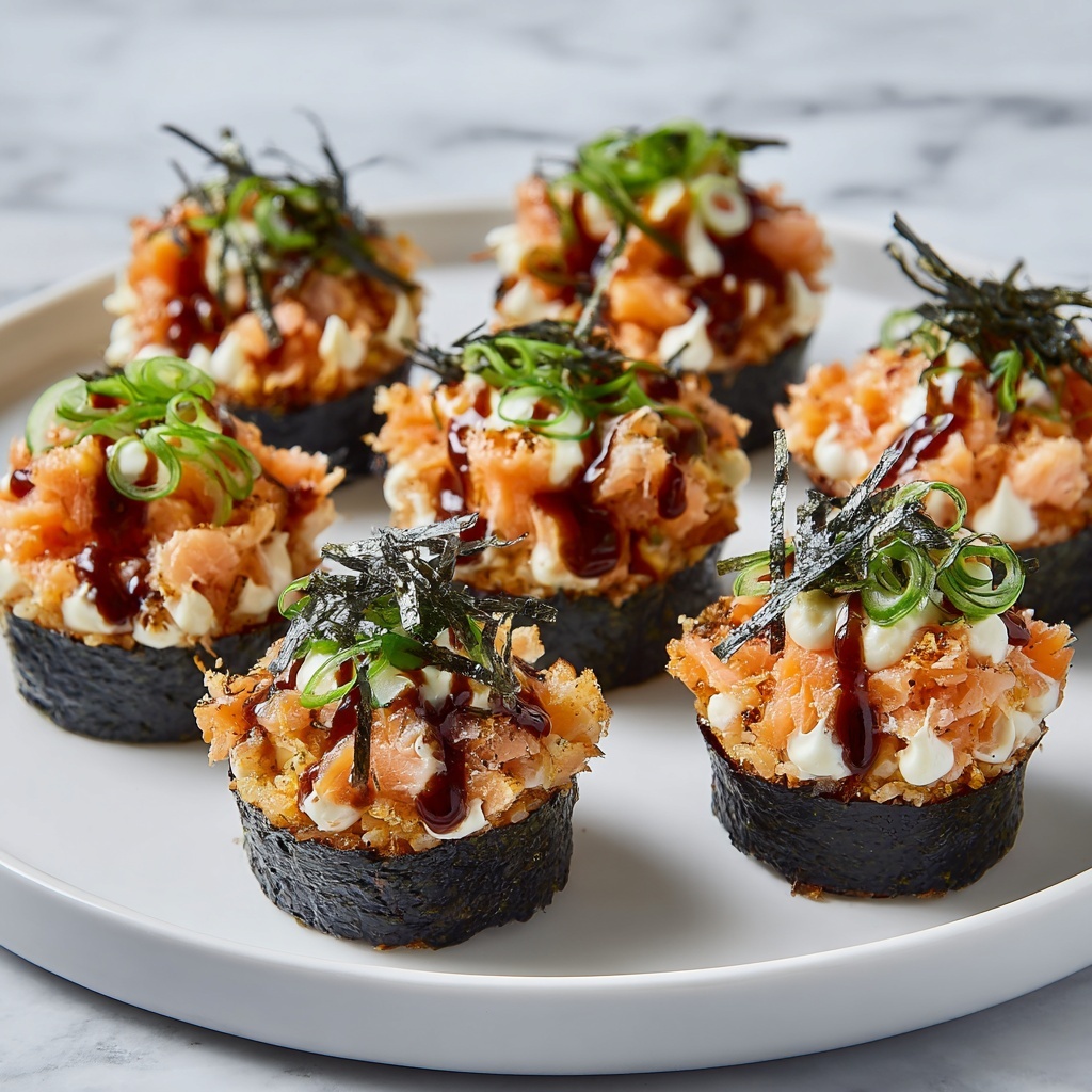 Easy Baked Salmon Sushi Cups Recipe - Recipe Image