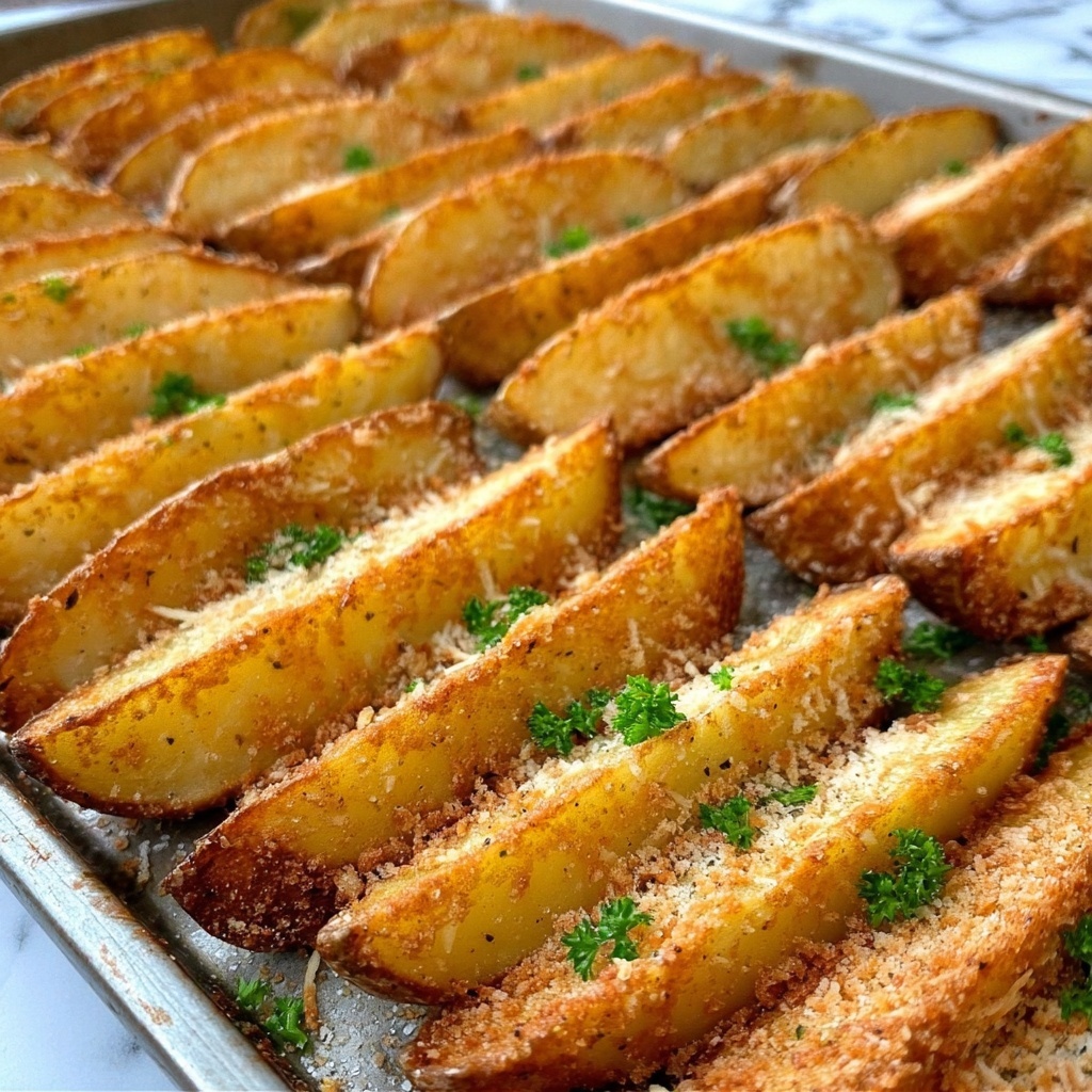 Parmesan Rosemary Baked Potato Wedges Recipe - Recipe Image