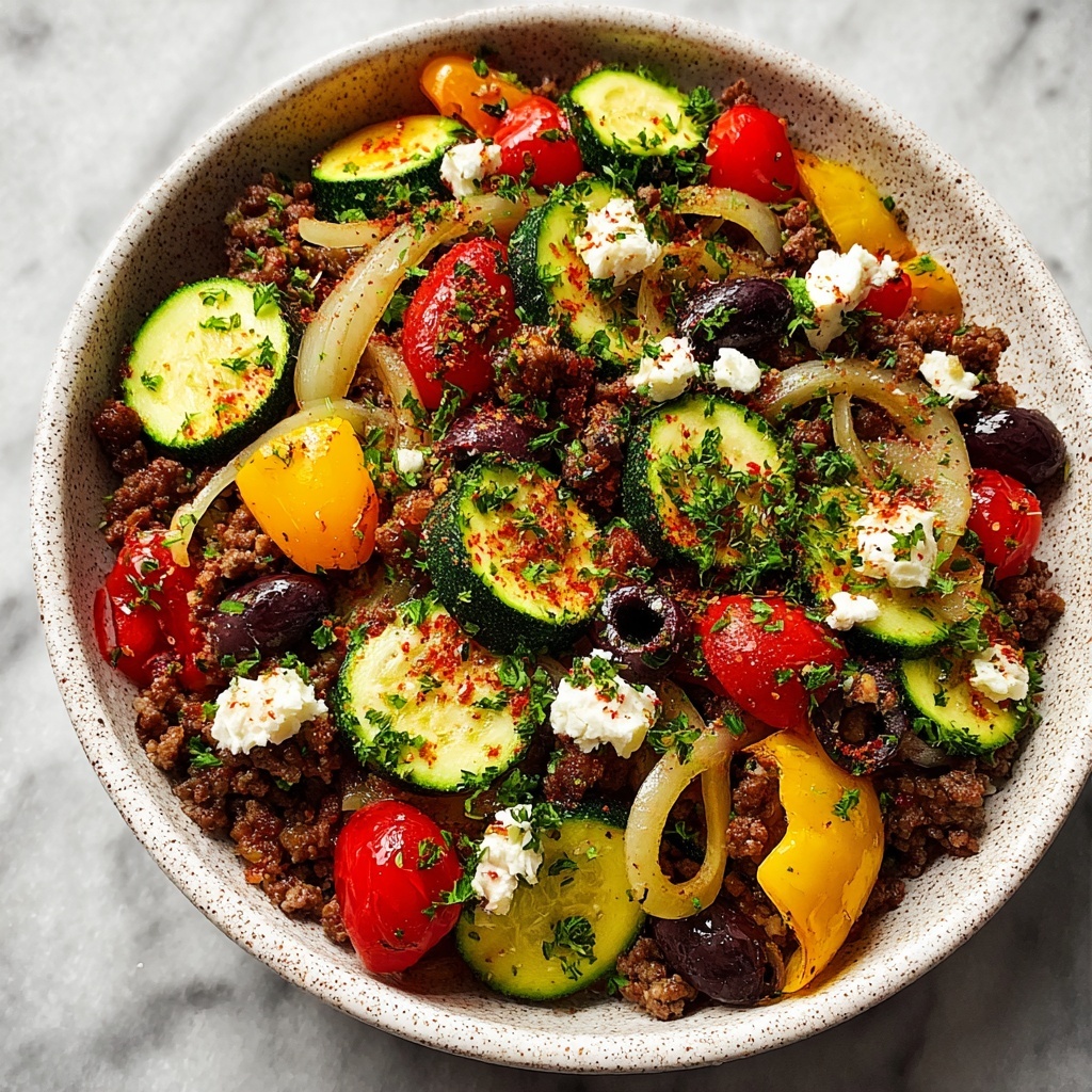 Mediterranean Ground Beef Stir Fry Recipe - Recipe Image