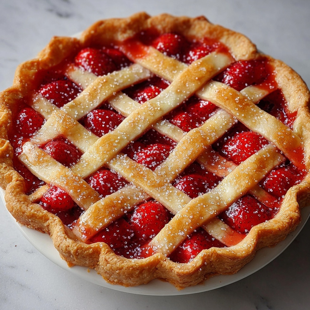 Rustic Sweet Baked Strawberry Pie Recipe - Recipe Image