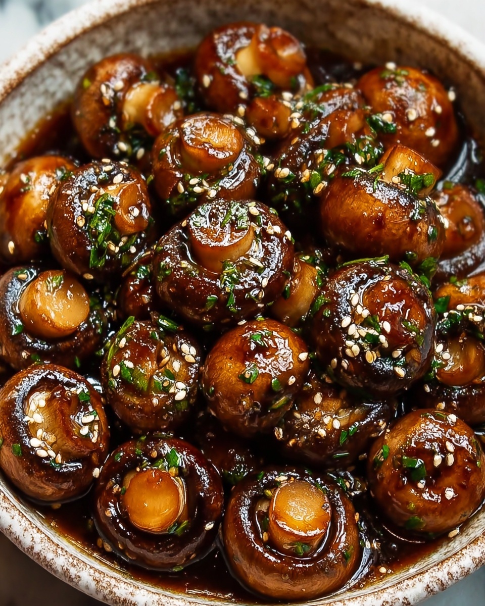 Balsamic Soy Roasted Garlic Mushrooms Recipe - Recipe Image