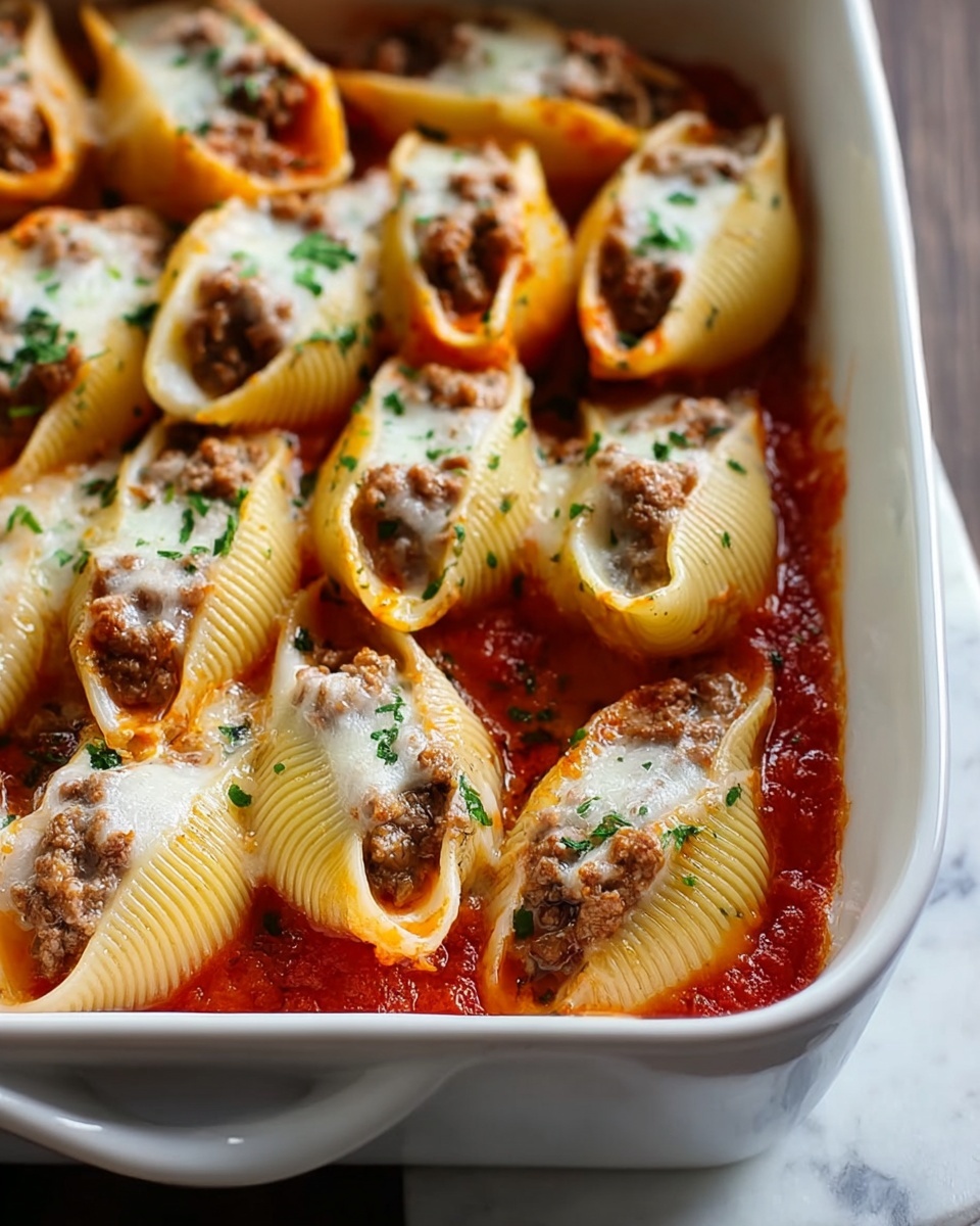 Beef-Stuffed Shells with Creamy Ricotta Filling Recipe - Recipe Image