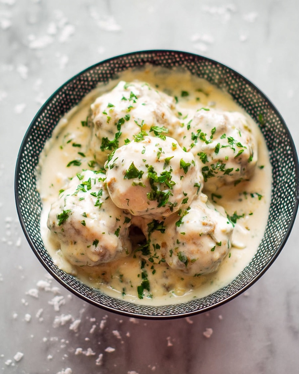 Meatballs in a Creamy Wine and Dijon Sauce Recipe - Recipe Image