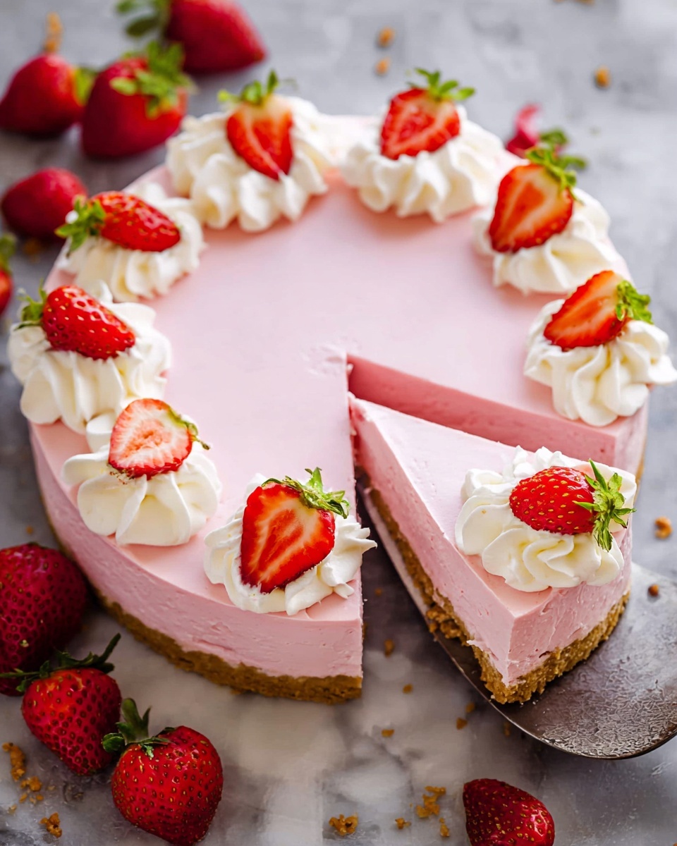 No-Bake Strawberry Cheesecake Recipe - Recipe Image