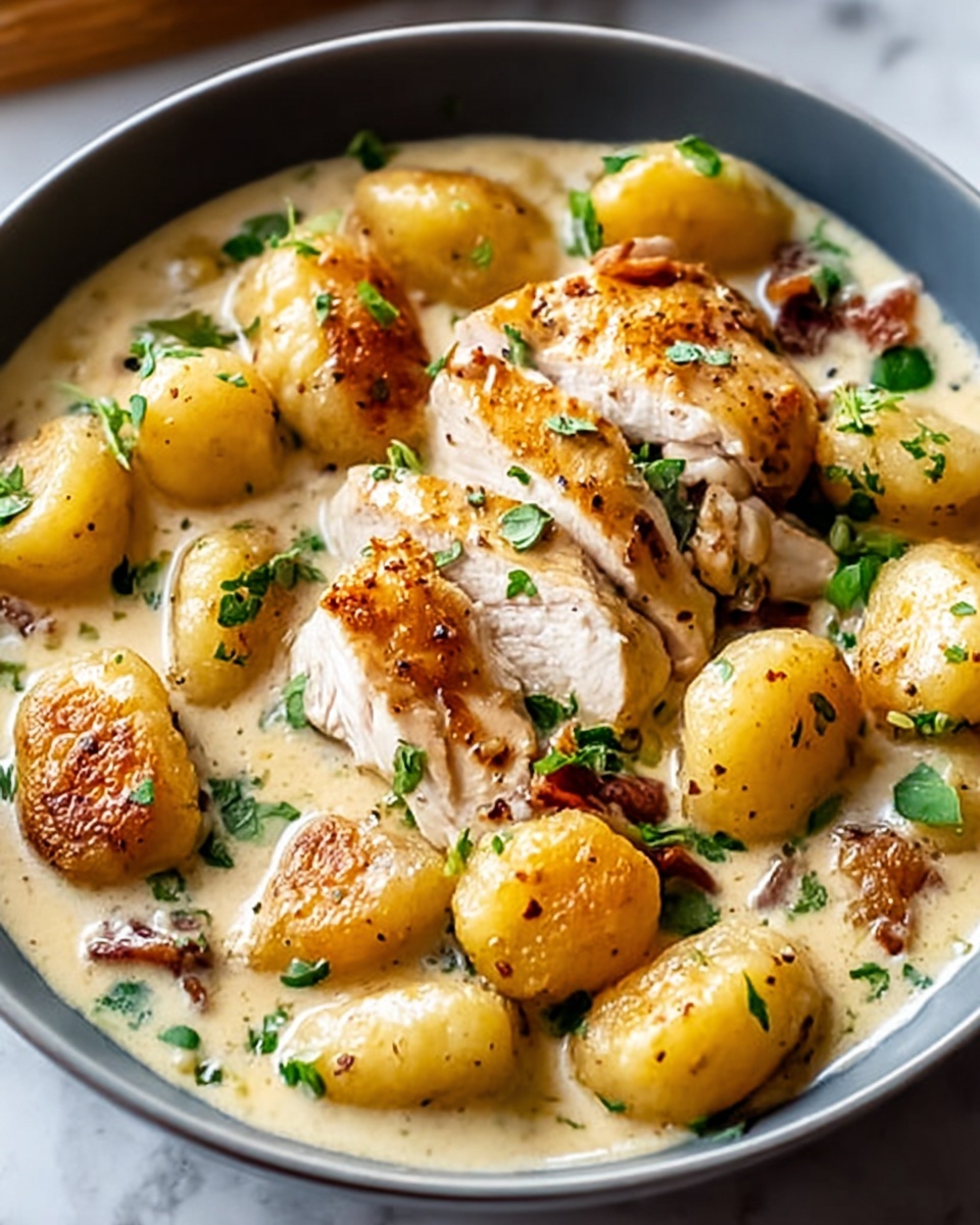 Creamy Asiago Chicken and Gnocchi Recipe - Recipe Image