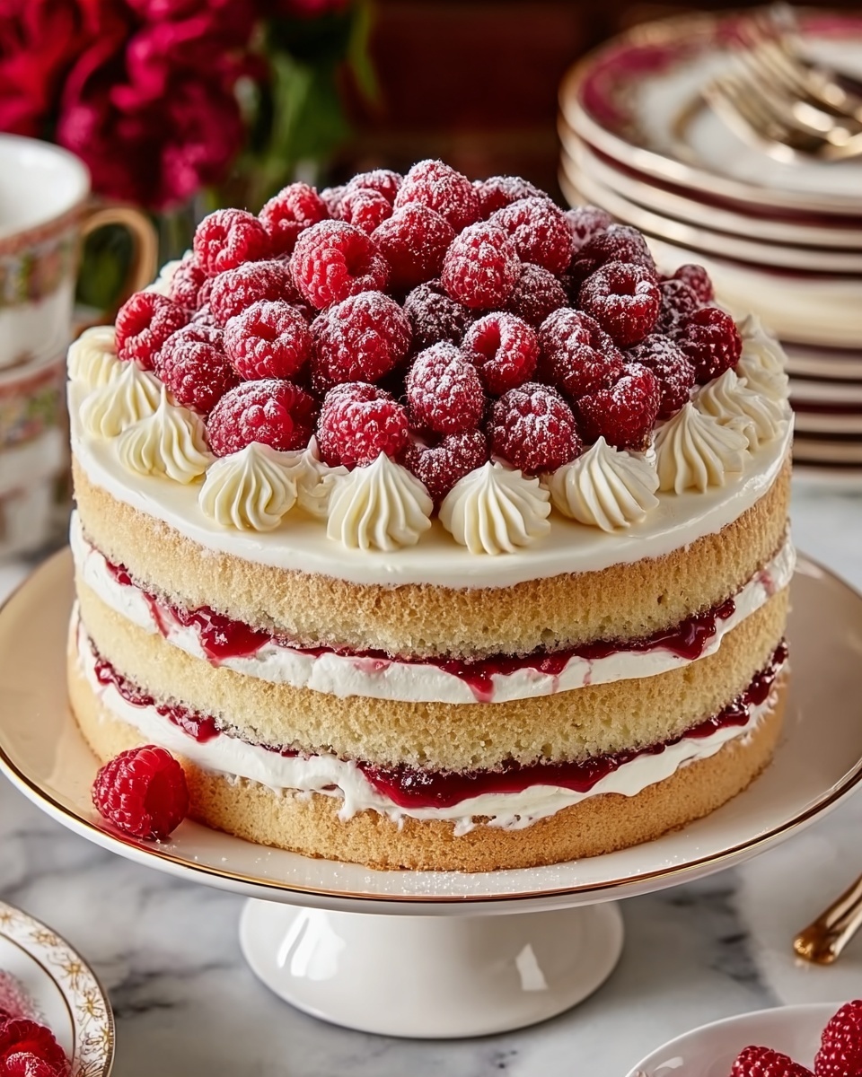 Heavenly White Chocolate Raspberry Dream Cake Recipe - Recipe Image