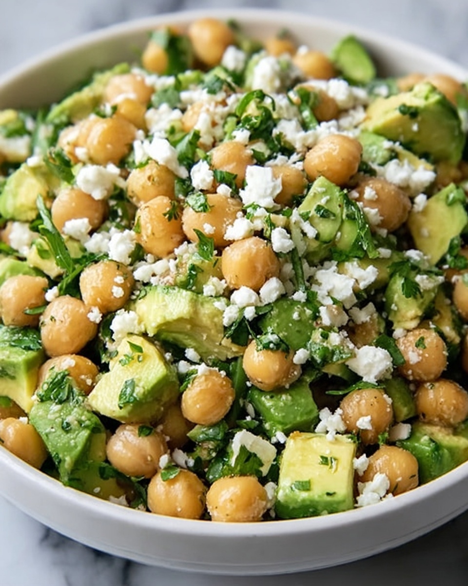 Easy Chickpea Feta Avocado Salad Recipe - Recipe Image