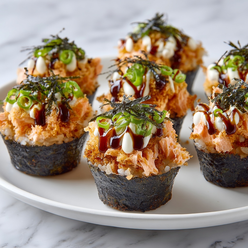 Easy Baked Salmon Sushi Cups Recipe - Recipe Image