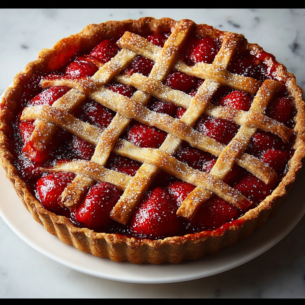 Rustic Sweet Baked Strawberry Pie Recipe - Recipe Image