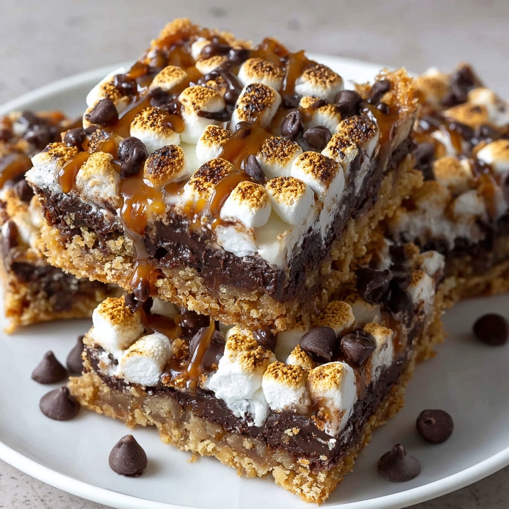 Gooey Chocolate Drizzled S'more Bars Recipe - Recipe Image
