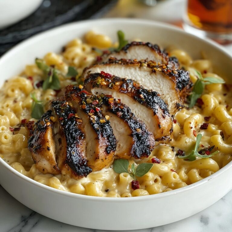 Sweet and Spicy Honey Pepper Chicken with Creamy Macaroni Cheese Recipe