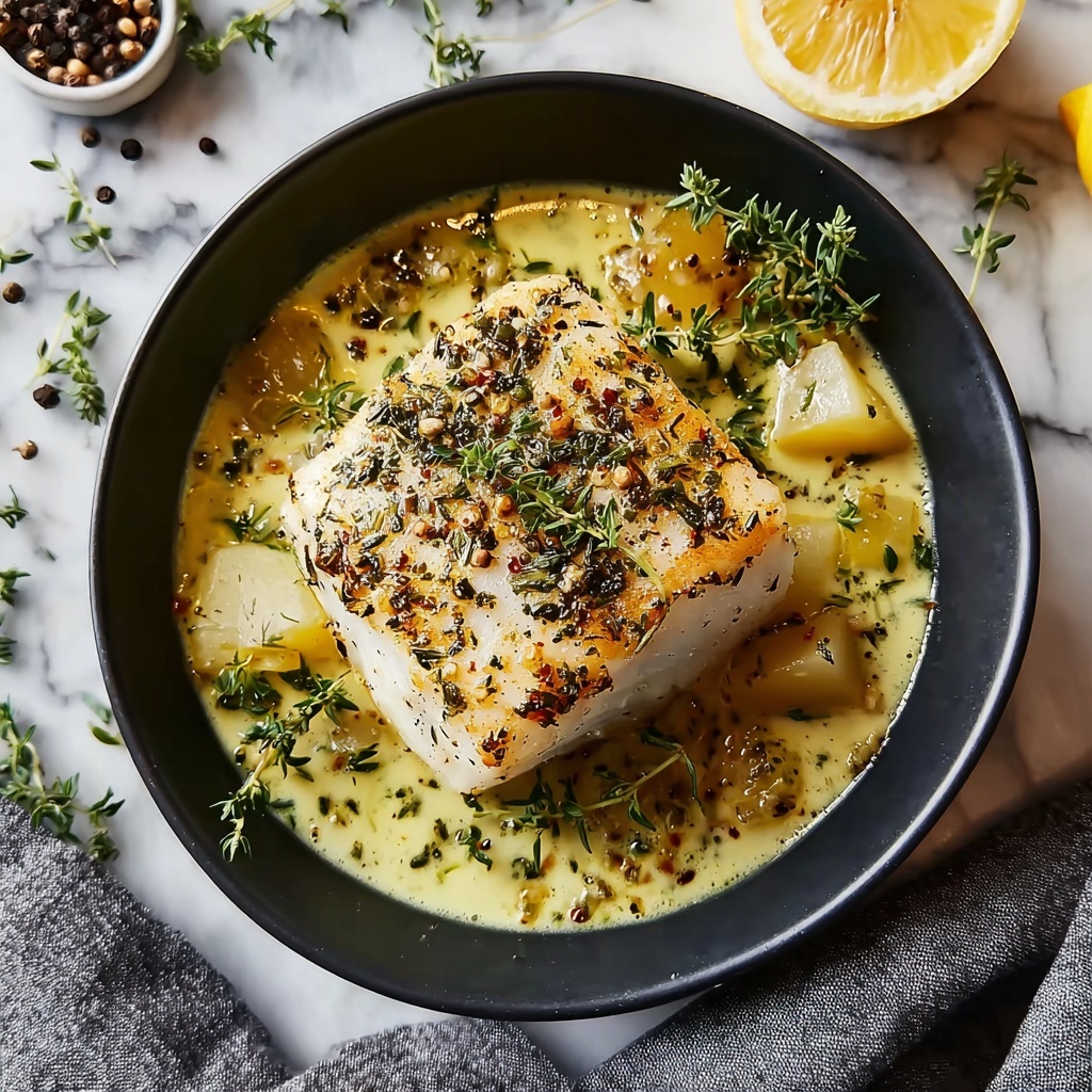 Golden Seared Cod with Herb Butter Sauce Recipe - Recipe Image