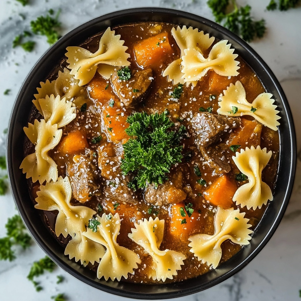 Creamy Beef and Bowtie Pasta Recipe - Recipe Image
