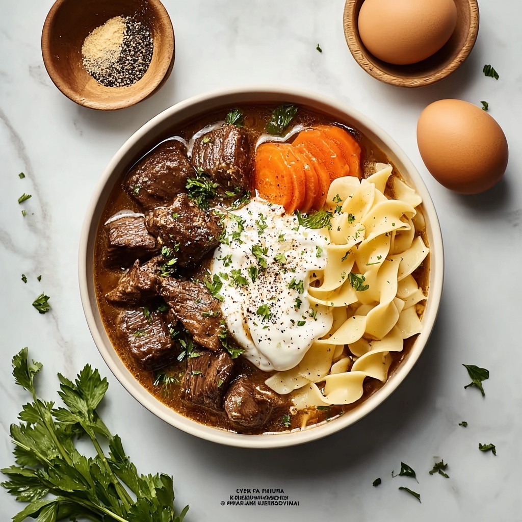 Creamy Beef Stroganoff with Egg Noodles Recipe - Recipe Image