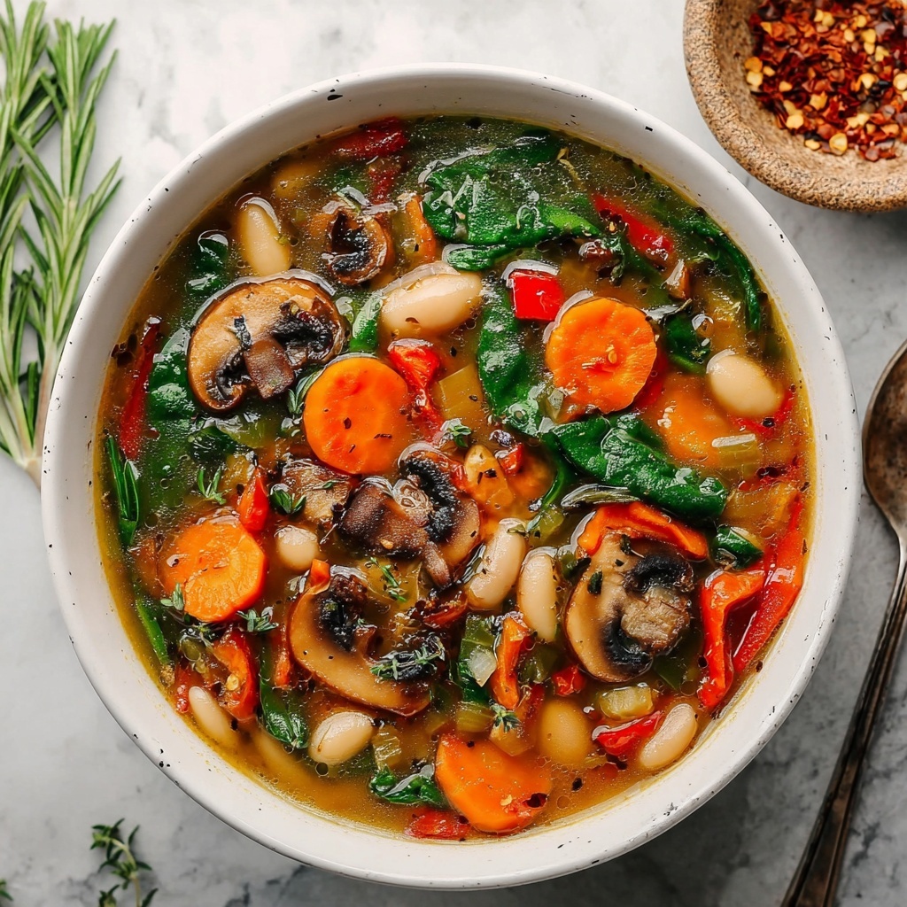 White Bean Mushroom Stew Vegan Recipe - Recipe Image