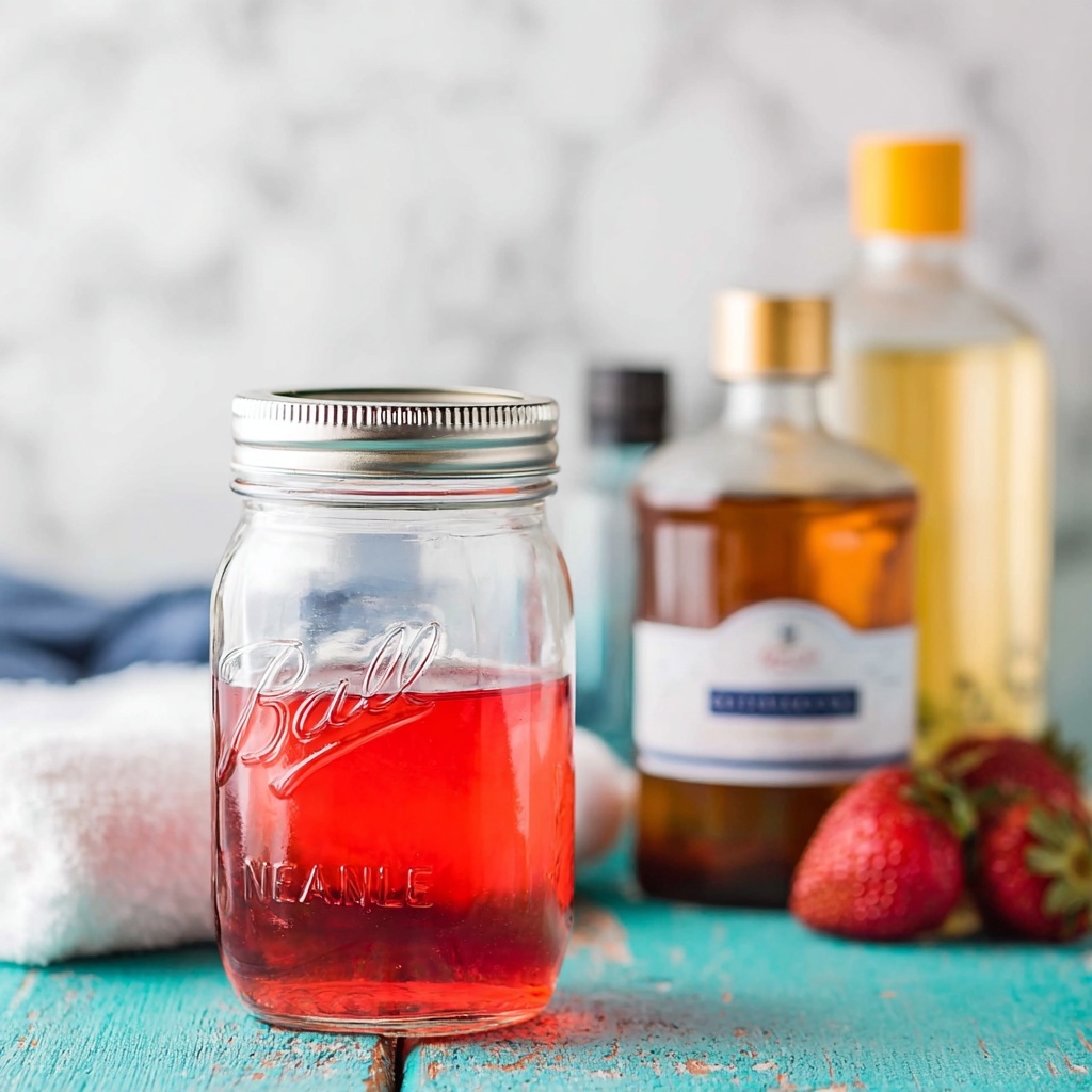 Homemade Strawberry Vodka with Spiked Strawberry Shortcake Ice Cream Floats Recipe - Recipe Image