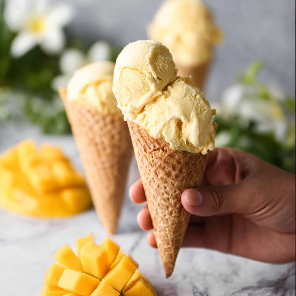 Homemade Mango Ice Cream Recipe - Recipe Image