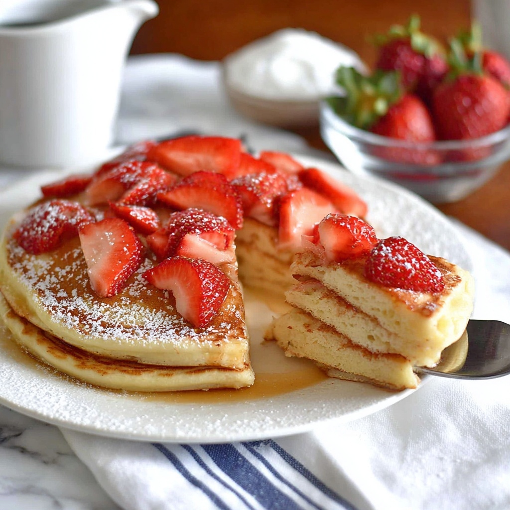 Giant Pancakes with Strawberries and Golden Syrup Recipe - Recipe Image